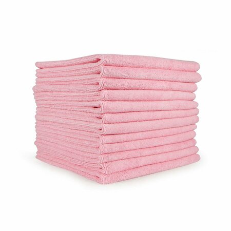 MONARCH BRANDS Microfiber Cloths, 12in x 12in - Pink, 12PK PNP915112P